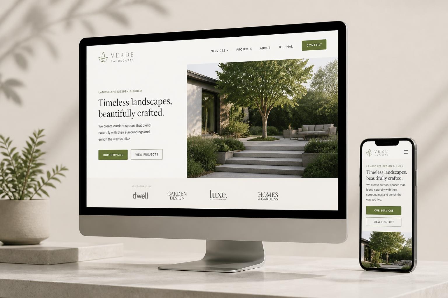 Example of a professional website built by Midwest Web Co. shown on desktop and mobile